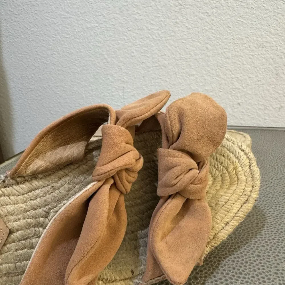 Loeffler Randall Daisy Espadrille Sandals Women's Size 39 Anthropologie Bow